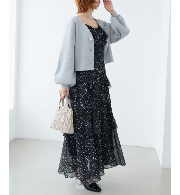 MAJESTICLEGON「リボンチャームビジューボタンカーデ」|カーディガン|