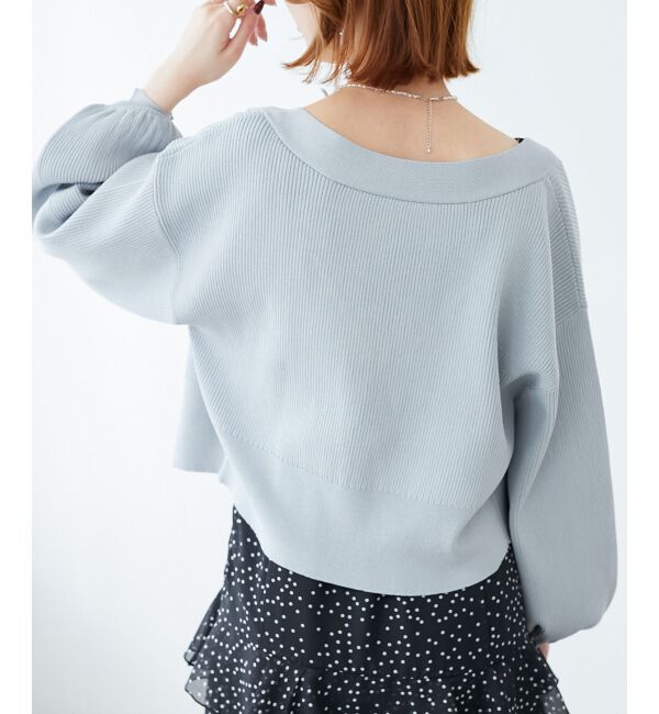 MAJESTICLEGON「リボンチャームビジューボタンカーデ」|カーディガン|