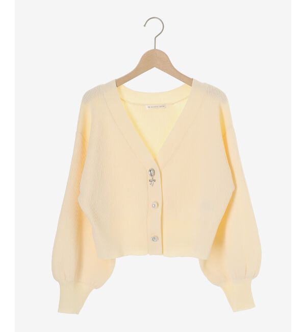 MAJESTICLEGON「リボンチャームビジューボタンカーデ」|カーディガン|
