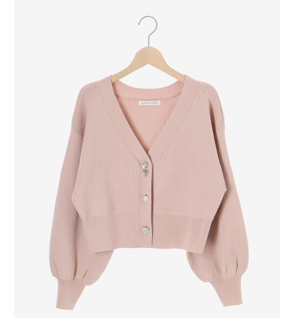 MAJESTICLEGON「リボンチャームビジューボタンカーデ」|カーディガン|