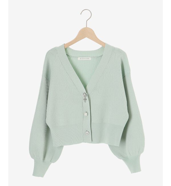 MAJESTICLEGON「リボンチャームビジューボタンカーデ」|カーディガン|