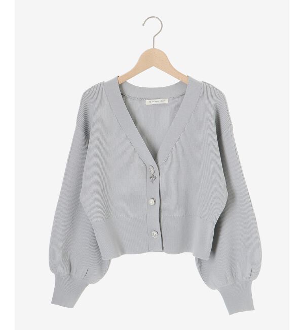MAJESTICLEGON「リボンチャームビジューボタンカーデ」|カーディガン|