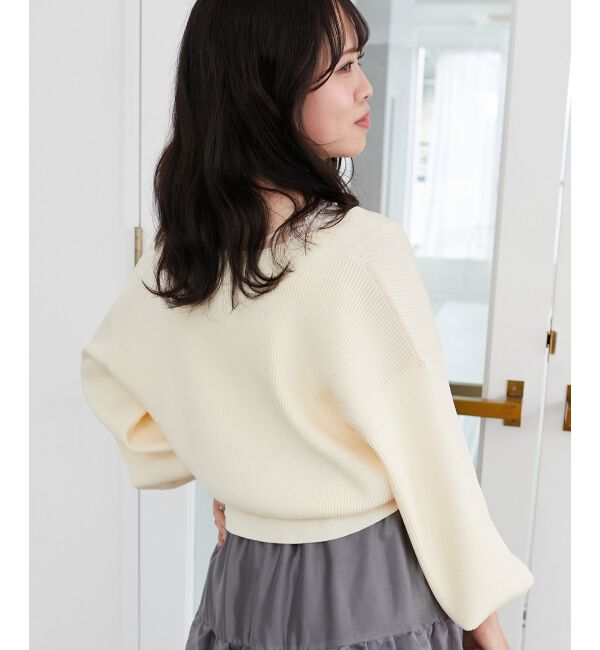 MAJESTICLEGON「リボンチャームビジューボタンカーデ」|カーディガン|