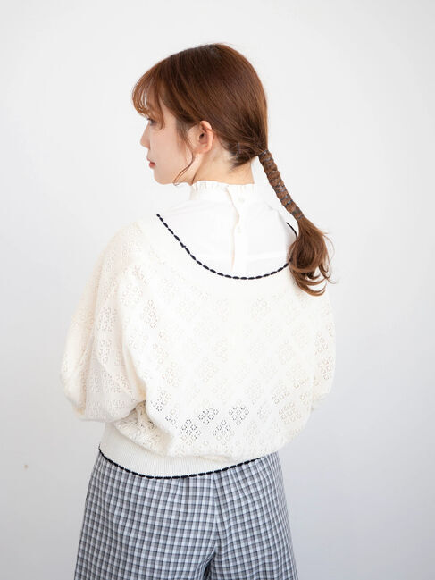 earth music&ecology「配色透かしカーディガン」|カーディガン|