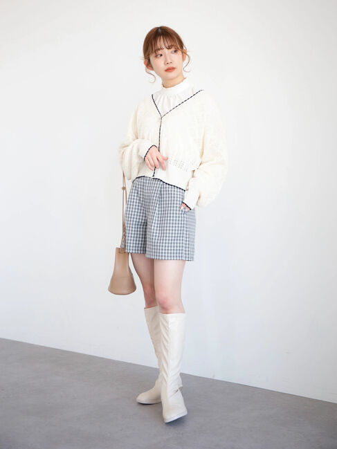 earth music&ecology「配色透かしカーディガン」|カーディガン|