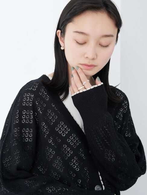 earth music&ecology「配色透かしカーディガン」|カーディガン|