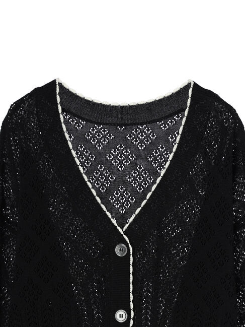 earth music&ecology「配色透かしカーディガン」|カーディガン|