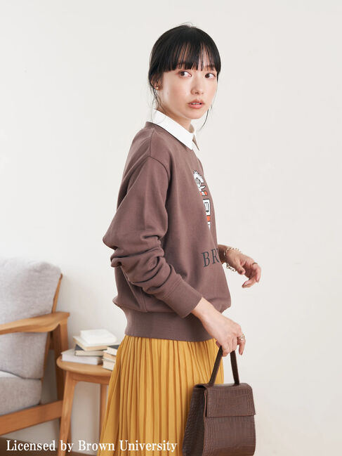 earth music&ecology「別注 BROWN 衿付き裏毛プルオーバー」|Tシャツ・カットソー|