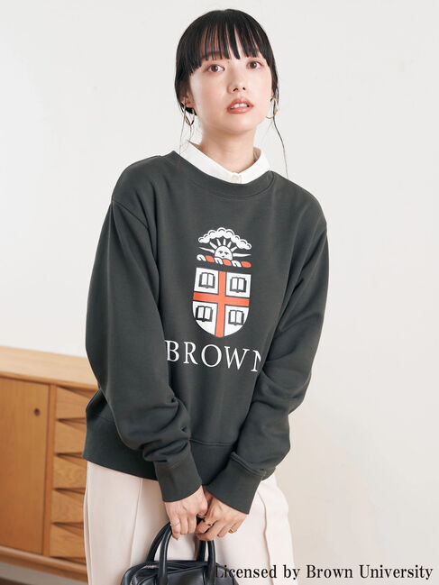 earth music&ecology「別注 BROWN 衿付き裏毛プルオーバー」|Tシャツ・カットソー|