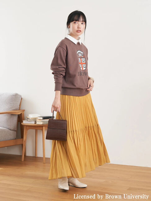 earth music&ecology「別注 BROWN 衿付き裏毛プルオーバー」|Tシャツ・カットソー|