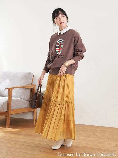 earth music&ecology「別注 BROWN 衿付き裏毛プルオーバー」|Tシャツ・カットソー|