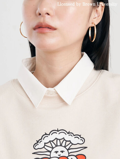 earth music&ecology「別注 BROWN 衿付き裏毛プルオーバー」|Tシャツ・カットソー|