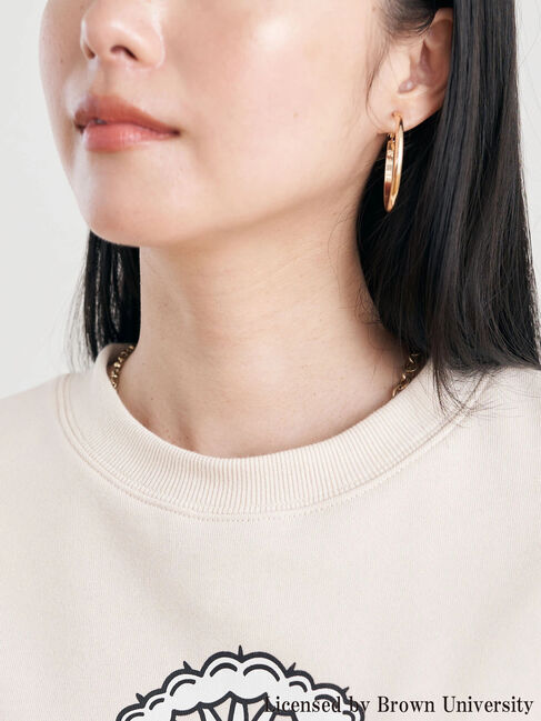 earth music&ecology「別注 BROWN 衿付き裏毛プルオーバー」|Tシャツ・カットソー|