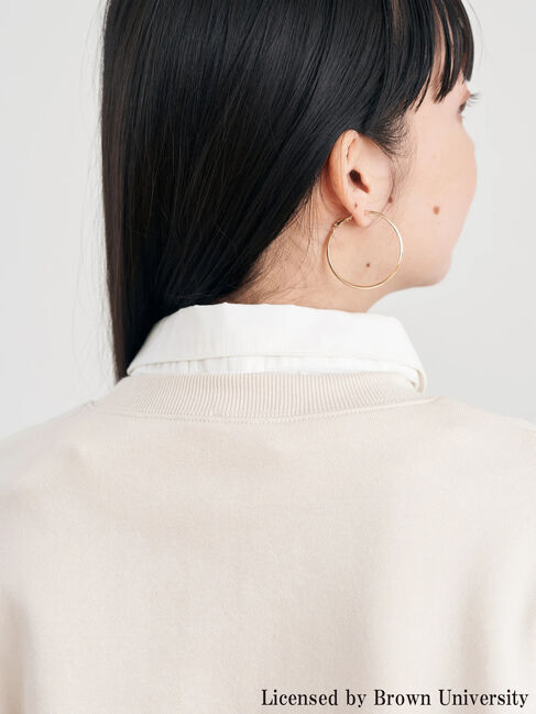 earth music&ecology「別注 BROWN 衿付き裏毛プルオーバー」|Tシャツ・カットソー|