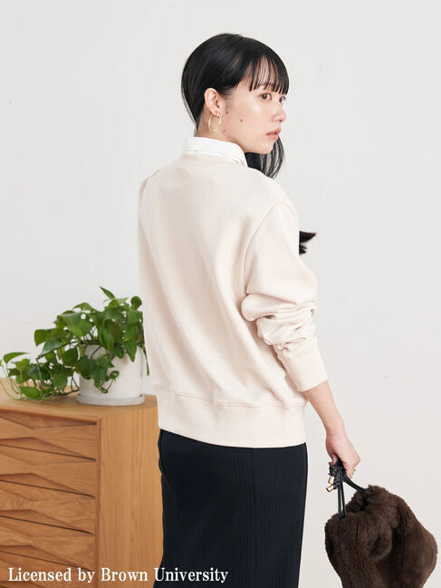 earth music&ecology「別注 BROWN 衿付き裏毛プルオーバー」|Tシャツ・カットソー|