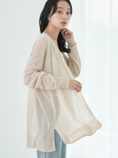 earth music&ecology「接触冷感Vネックカーディガン」|カーディガン|