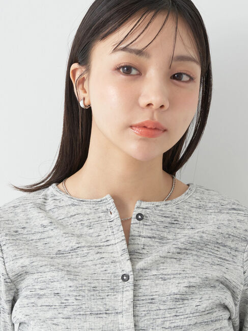 earth music&ecology「メランジリブカーディガン(gray)」|カーディガン|