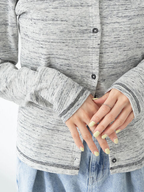 earth music&ecology「メランジリブカーディガン(gray)」|カーディガン|