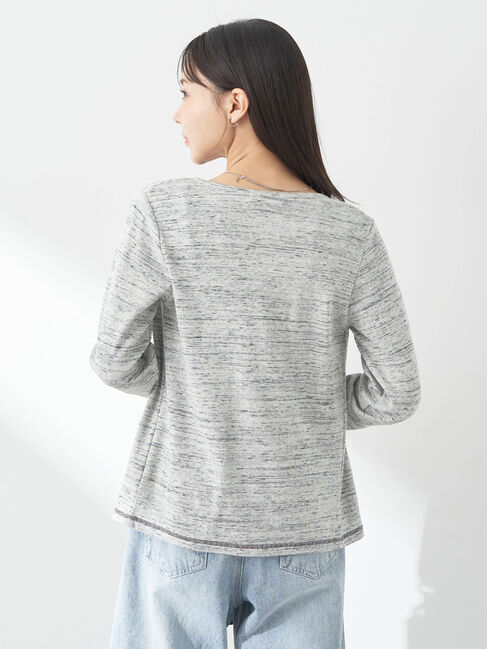 earth music&ecology「メランジリブカーディガン(gray)」|カーディガン|