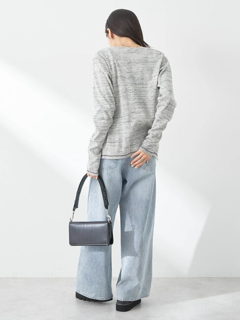 earth music&ecology「メランジリブカーディガン(gray)」|カーディガン|