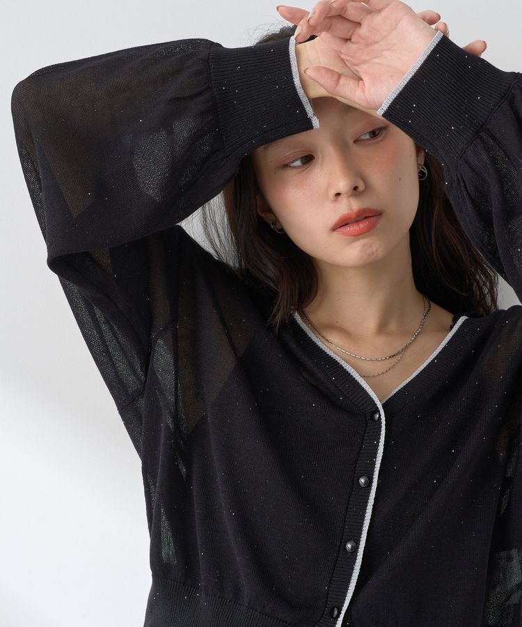 earth music&ecology「ミニスパンコールカーディガン」|カーディガン|