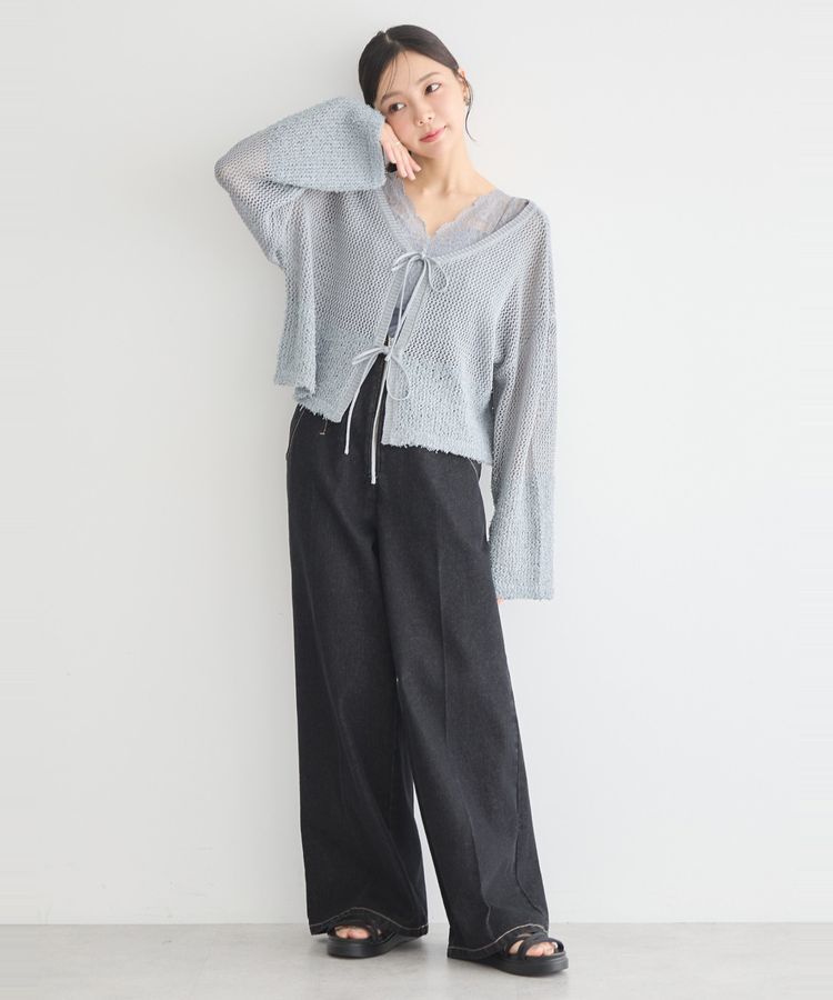 earth music&ecology「カールヤーンメッシュカーディガン」|カーディガン|