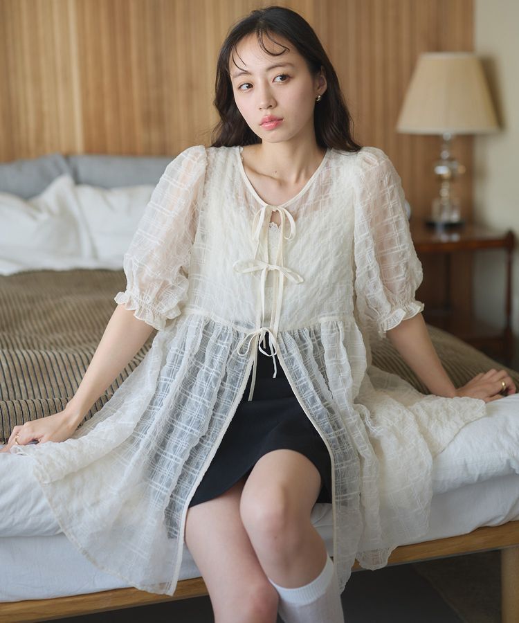 earth music&ecology「【WEB限定】シアーパフチュニック」|チュニック|Ivory