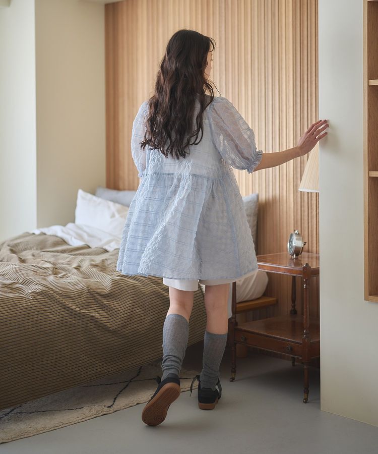 earth music&ecology「【WEB限定】シアーパフチュニック」|チュニック|