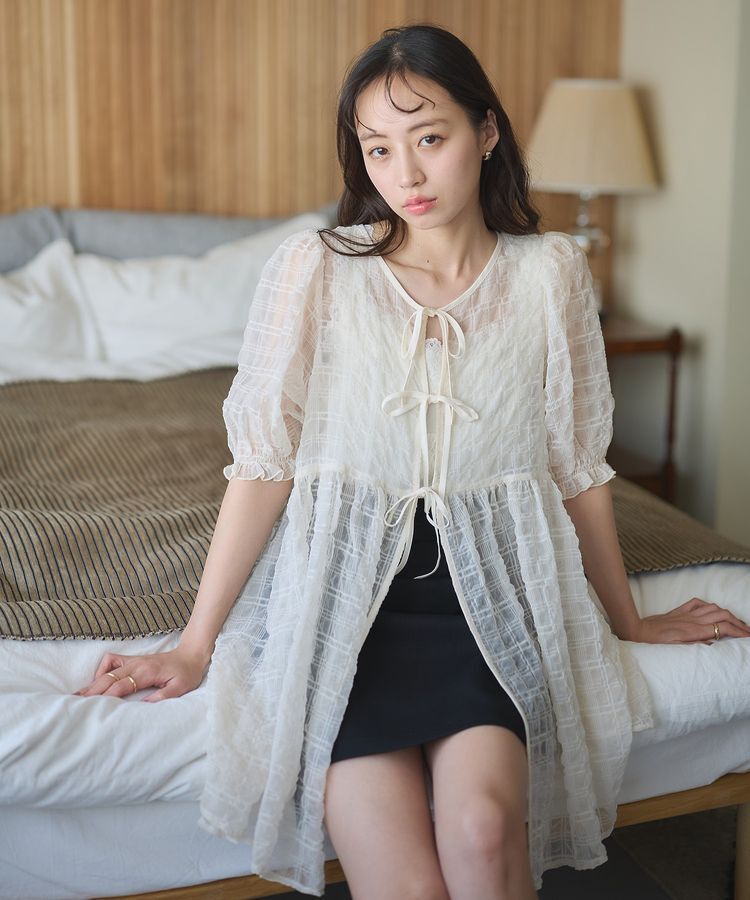 earth music&ecology「【WEB限定】シアーパフチュニック」|チュニック|