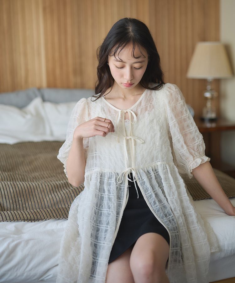 earth music&ecology「【WEB限定】シアーパフチュニック」|チュニック|