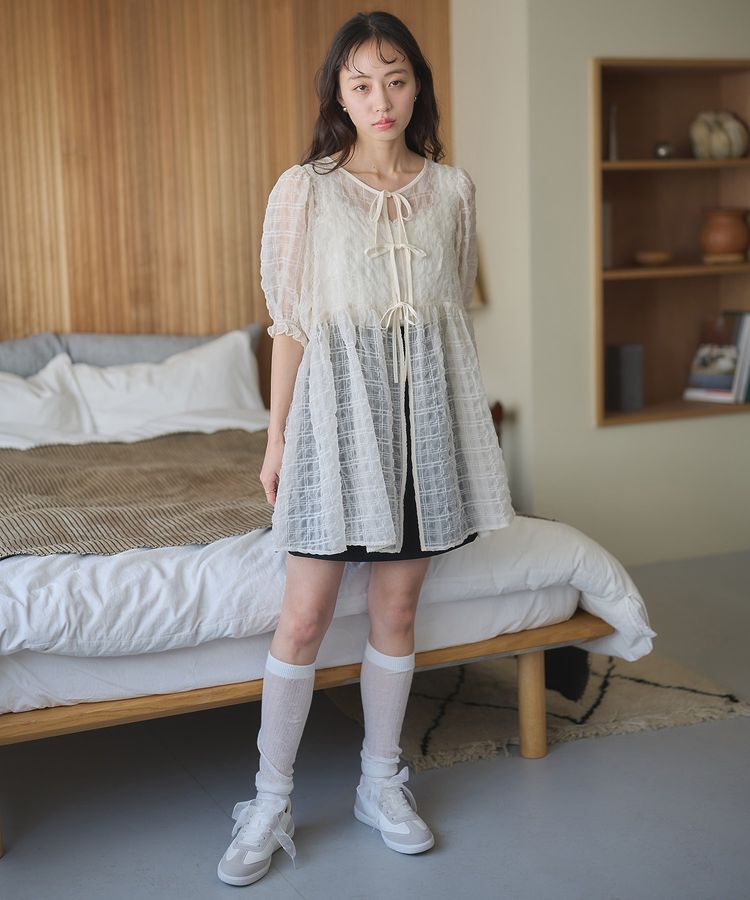 earth music&ecology「【WEB限定】シアーパフチュニック」|チュニック|