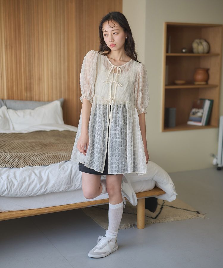 earth music&ecology「【WEB限定】シアーパフチュニック」|チュニック|