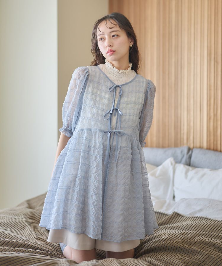 earth music&ecology「【WEB限定】シアーパフチュニック」|チュニック|