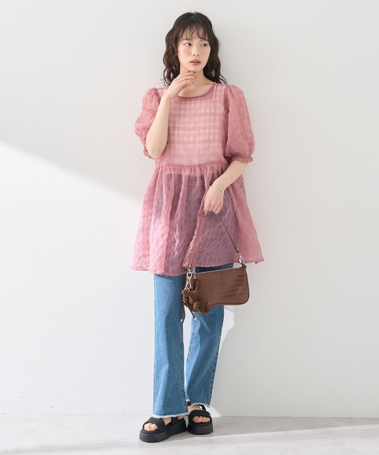 earth music&ecology「【WEB限定】シアーパフチュニック」|チュニック|