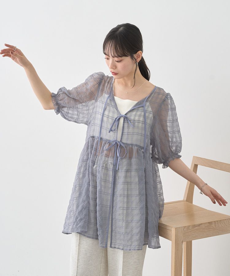 earth music&ecology「【WEB限定】シアーパフチュニック」|チュニック|