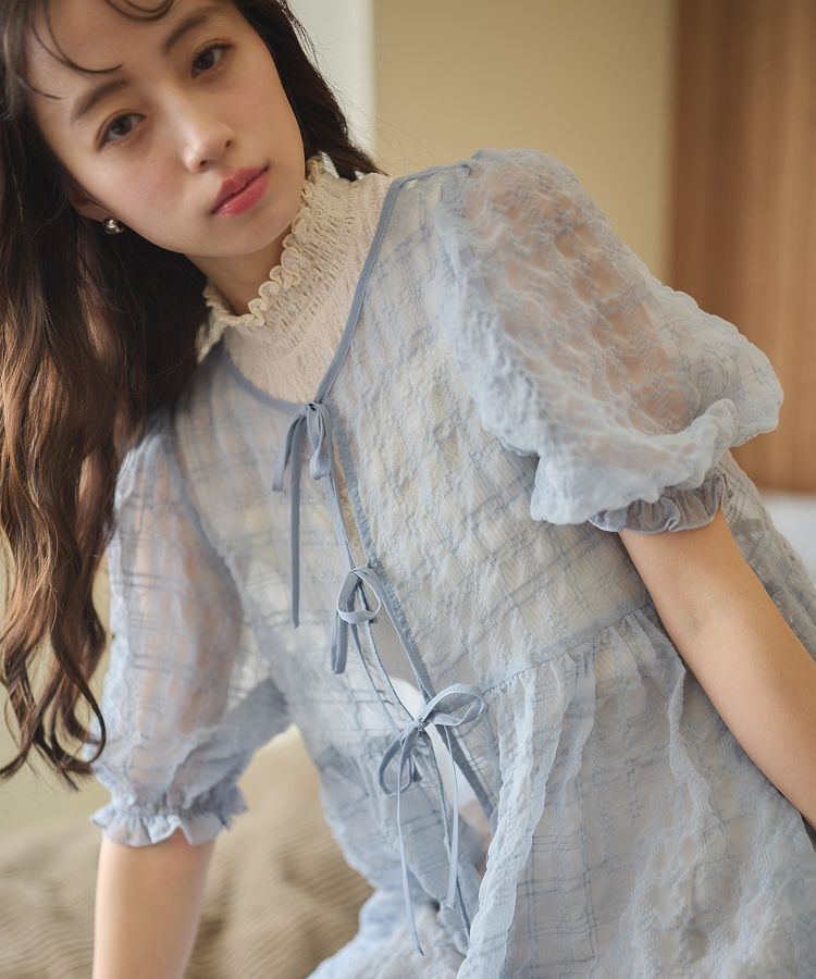 earth music&ecology「【WEB限定】シアーパフチュニック」|チュニック|