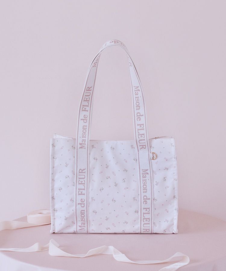 Maison de FLEUR「ピンクマニアフラワープリントトートバッグ」|トートバッグ|ピンク
