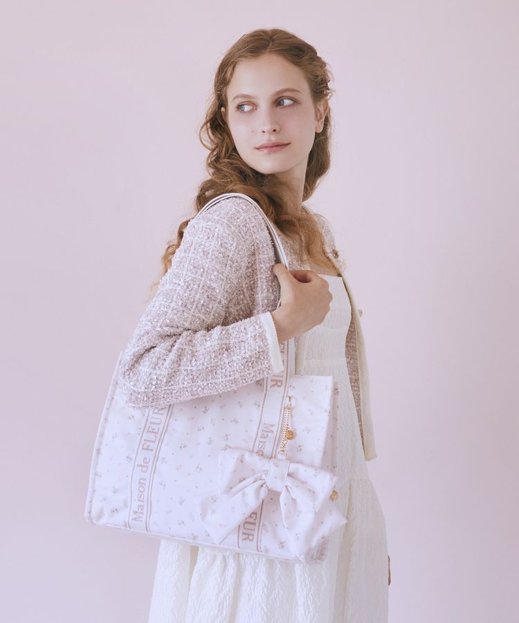 Maison de FLEUR「ピンクマニアフラワープリントトートバッグ」|トートバッグ|