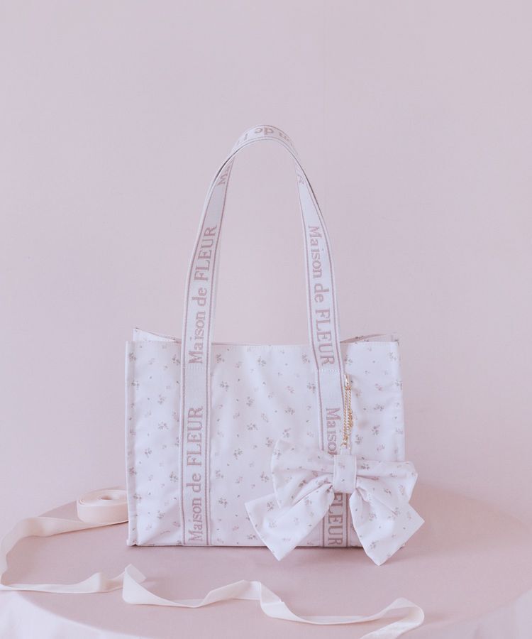 Maison de FLEUR「ピンクマニアフラワープリントトートバッグ」|トートバッグ|