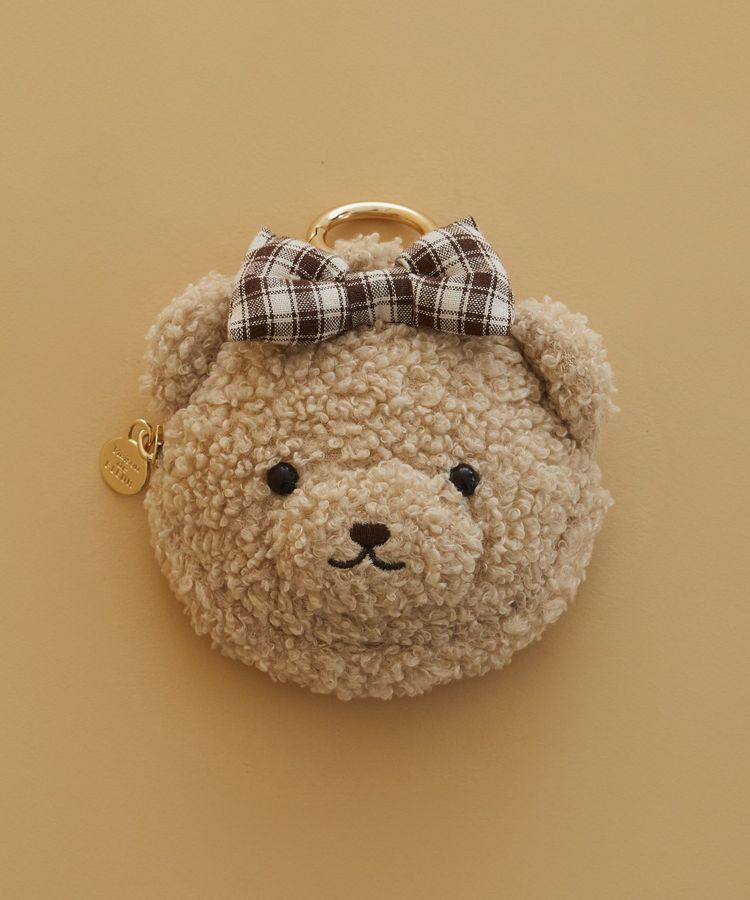 Maison de FLEUR「リボンベアチャームポーチ」|ポーチ|ベージュ