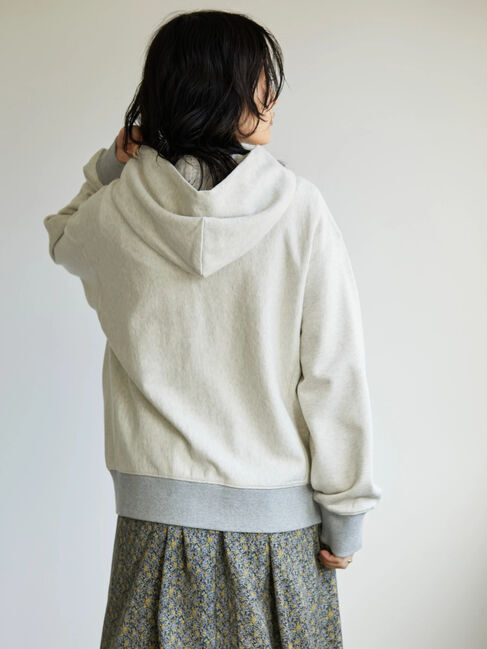  「ドットボタンフード裏毛カーディガン」|カーディガン|