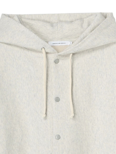  「ドットボタンフード裏毛カーディガン」|カーディガン|