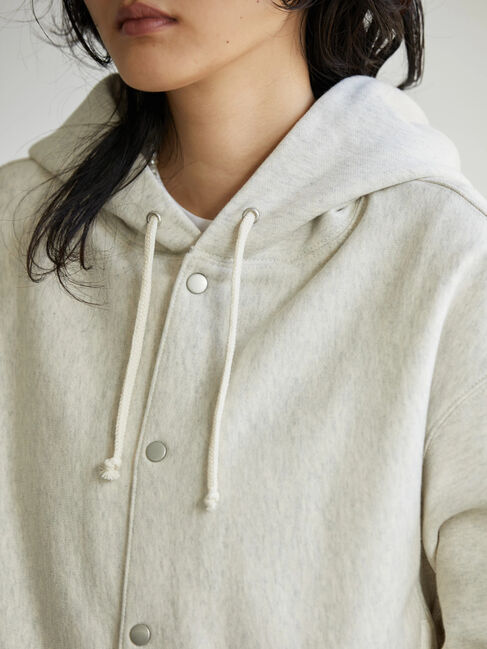  「ドットボタンフード裏毛カーディガン」|カーディガン|