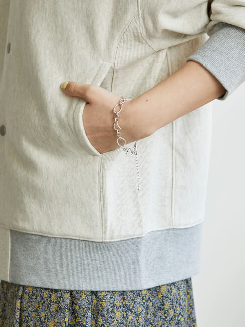  「ドットボタンフード裏毛カーディガン」|カーディガン|