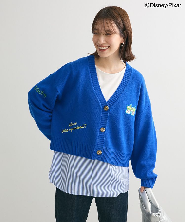 Green Parks「トイストーリー/ワッペンショート丈カーディガン」|カーディガン|Blue