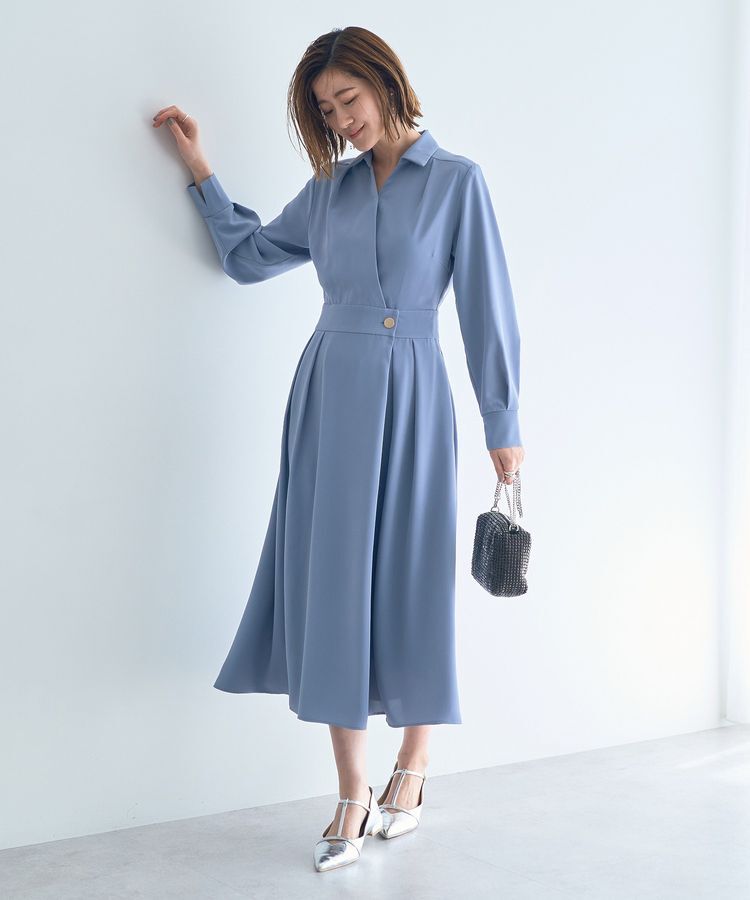 YECCA VECCA「カシュクールタックワンピース」|ワンピース|Blue