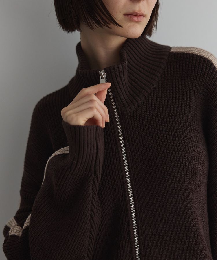 GARAGE OF GOOD CLOTHING「ライン入りZIP付ニット/24AW」|カーディガン|