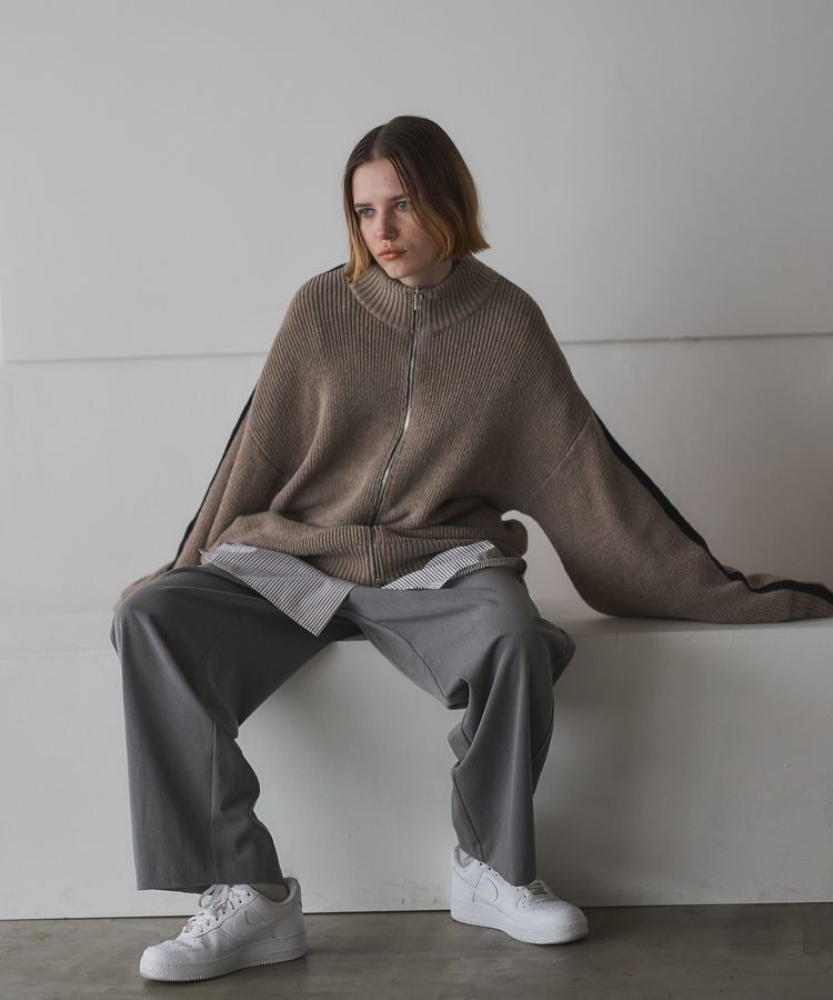 GARAGE OF GOOD CLOTHING「ライン入りZIP付ニット/24AW」|カーディガン|
