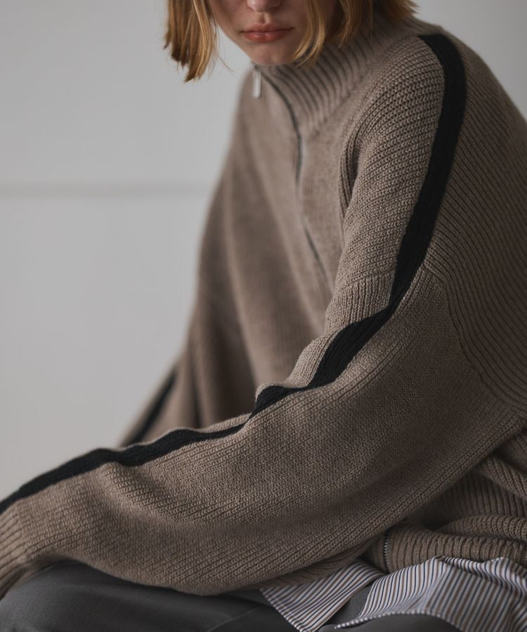 GARAGE OF GOOD CLOTHING「ライン入りZIP付ニット/24AW」|カーディガン|
