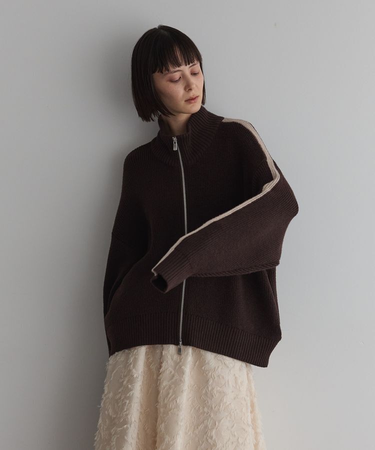 GARAGE OF GOOD CLOTHING「ライン入りZIP付ニット/24AW」|カーディガン|